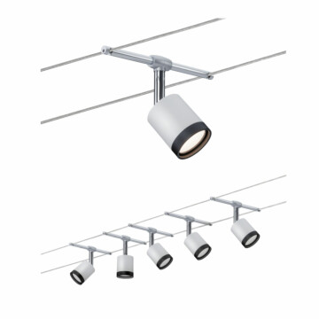 Paulmann LED Seilsystem TubeLED Basisset  5x150lm 5x4W 2700K  230/12V Weiß#Schwarz#Chrom