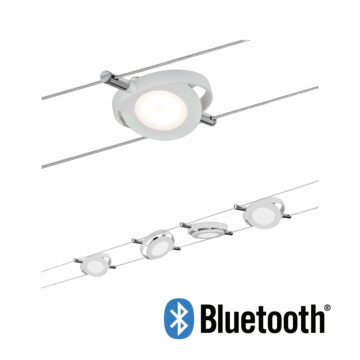 Paulmann LED Seilsystem Smart Home Bluetooth RoundMac Basisset  4x200lm 4x4W Tunable White dimmbar 230/12V Weiß matt