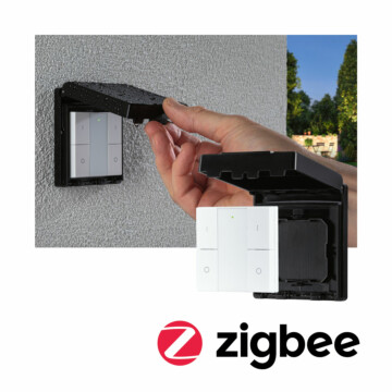 Paulmann Wandschalter Smart Home Zigbee 3.0 On/Off/Dimm Outdoor Schwarz