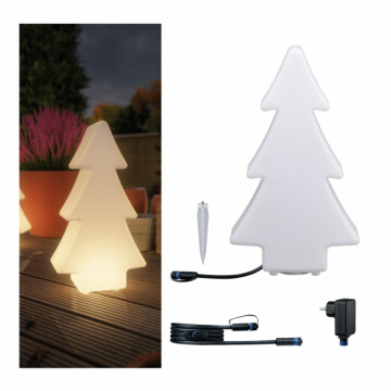 Paulmann Plug & Shine Bundle LED Lichtobjekt Tree inkl. 2m-Kabel und Trafo IP67 3000K 2.8W Weiß