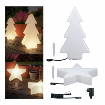Paulmann Plug & Shine Bundle LED Lichtobjekt Tree + Star IP67 3000K 2.8W Weiß