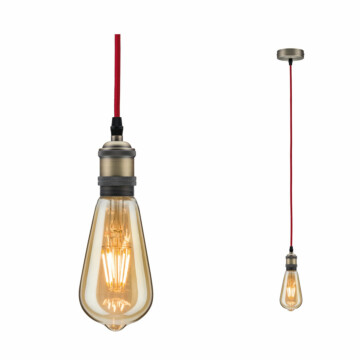 Paulmann Neordic Pendelleuchte Eldar  E27   max. 60W Rot#Nickel gebürstet dimmbar Metall