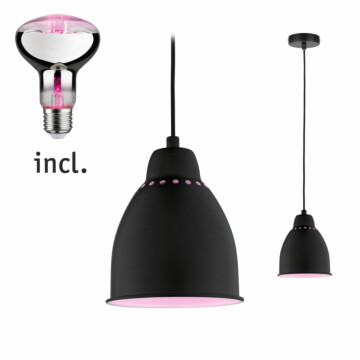 Paulmann Neordic Bundle Pendelleuchte Hilla + LED Reflektor E27 Schwarz dimmbar Metall / 230V 200lm 6.5W 1300K