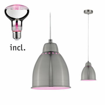 Paulmann Neordic Bundle Pendelleuchte Hilla + LED Reflektor E27 Eisen gebürstet dimmbar Metall / 230V 200lm 6.5W 1300K