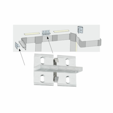 Paulmann LED Strip Profil Duo Montage-Set Fixture 4er Pack Transparent