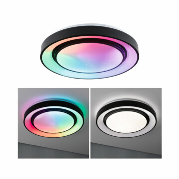 Paulmann LED Deckenleuchte Rainbow mit Regenbogeneffekt    RGBW+ 1500lm 230V 38.5W dimmbar Schwarz#Weiß