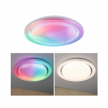 Paulmann LED Deckenleuchte Rainbow mit Regenbogeneffekt    RGBW+ 2800lm 230V 38.5W dimmbar Chrom#Weiß