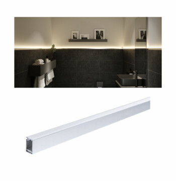 Paulmann LumiTiles LED Strip Aufbauprofil Top 2m Alu eloxiert#Satin