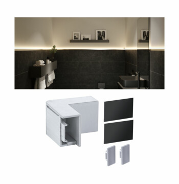 Paulmann LumiTiles Zubehör Profil Top Abdeckung  40x40mm Telegrau