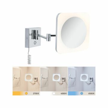 Paulmann LED Kosmetikspiegel Jora  IP44  White Switch 60lm 230V 3.3W  Chrom#Weiß#Spiegel