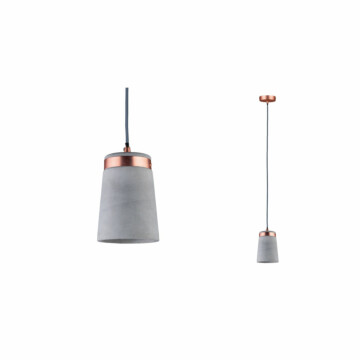 Paulmann Neordic Pendelleuchte Stig  E27   max. 20W Grau#Kupfer matt dimmbar Beton#Metall
