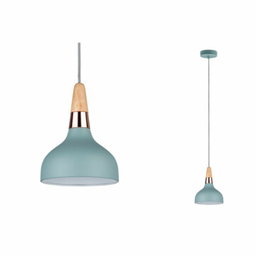 Paulmann Neordic Pendelleuchte Juna  E14   max. 20W Softgrün#Kupfer#Holz dimmbar Metall#Holz