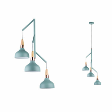Paulmann Neordic Pendelleuchte Juna  E14   max. 3x20W Softgrün#Kupfer#Holz dimmbar Metall#Holz