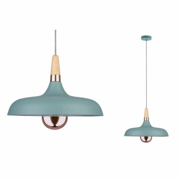 Paulmann Neordic Pendelleuchte Juna  E27   max. 20W Softgrün#Kupfer#Holz dimmbar Metall#Holz