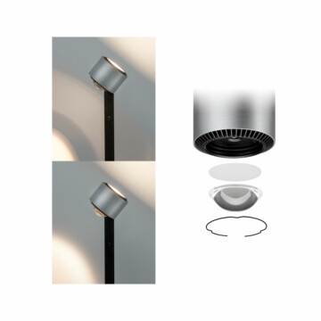 Paulmann LED Stehleuchte Aldan  2700K 827lm / 473lm 8.5 / 1x7W Schwarz#Alu gebürstet