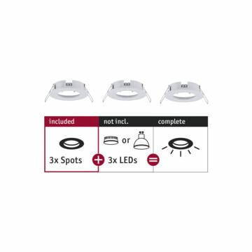 Paulmann Einbauleuchte Choose Basisset starr IP44 rund 78mm   max. 3x10W  230V dimmbar  Weiß matt