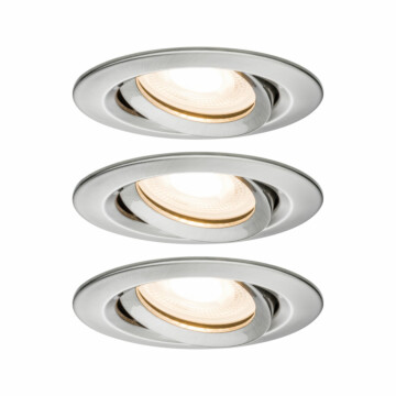 Paulmann LED Einbauleuchte Nova Plus Basisset schwenkbar IP65 rund 93mm 30° GU10 3x7W 3x460lm 230V dimmbar 2700K Eisen gebürstet