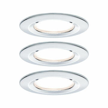 Paulmann LED Einbauleuchte Nova Basisset starr IP44 rund 78mm  GU10 3x6.5W 3x460lm 230V  2700K Chrom