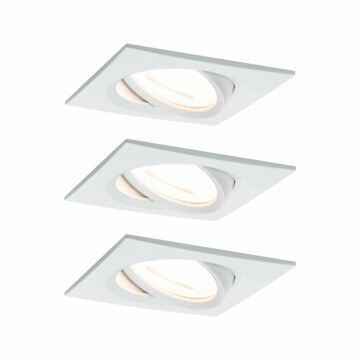 Paulmann LED Einbauleuchte Nova Coin Basisset schwenkbar  eckig 84x84mm 50° Coin 3x6W 3x470lm 230V  2700K Weiß matt