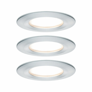 Paulmann LED Einbauleuchte Nova Coin Basisset starr IP44 rund 78mm  Coin 3x6W 3x470lm 230V  2700K Alu gedreht