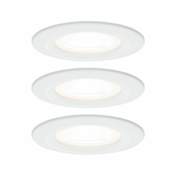 Paulmann LED Einbauleuchte 3-Step-Dim Nova Basisset starr IP44 rund 78mm  GU10 3x6.5W 3x460lm 230V dimmbar 2700K Weiß matt