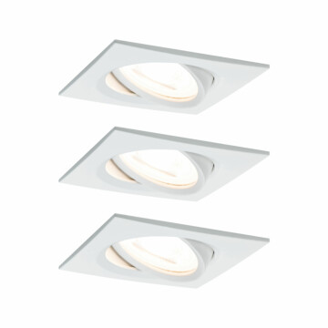 Paulmann LED Einbauleuchte 3-Step-Dim Nova Coin Basisset schwenkbar  eckig 84x84mm 50° Coin 3x6W 3x470lm 230V dimmbar 2700K Weiß matt