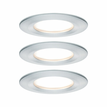 Paulmann LED Einbauleuchte 3-Step-Dim Nova Coin Basisset starr IP44 rund 78mm  Coin 3x6W 3x470lm 230V dimmbar 2700K Alu gedreht