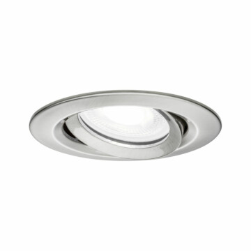 Paulmann LED Einbauleuchte Nova Plus Einzelleuchte schwenkbar IP65 rund 93mm 30° GU10 6W 470lm 230V dimmbar 4000K Eisen gebürstet