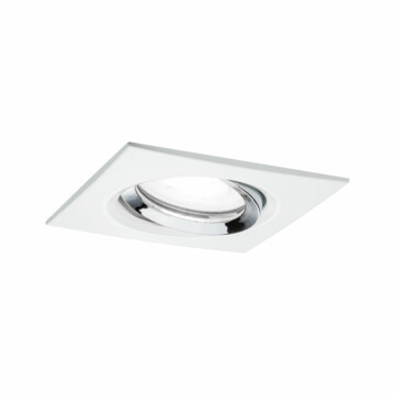 Paulmann LED Einbauleuchte Nova Plus Einzelleuchte schwenkbar IP65 eckig 93x93mm 30° GU10 6W 470lm 230V dimmbar 4000K Weiß matt#Chrom