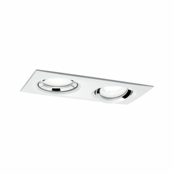 Paulmann LED Einbauleuchte Nova Plus Einzelleuchte schwenkbar IP65 eckig 185x93mm 30° GU10 1x 2x6W 1x 2x470lm 230V dimmbar 4000K Weiß matt#Chrom