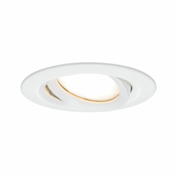 Paulmann LED Einbauleuchte Nova Plus Coin Einzelleuchte schwenkbar IP65 rund 93mm 30° Coin 6W 470lm 230V dimmbar 2700K Weiß matt