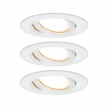 Paulmann LED Einbauleuchte Nova Plus Coin Basisset schwenkbar IP65 rund 93mm 30° Coin 3x6W 3x470lm 230V dimmbar 2700K Weiß matt