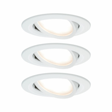 Paulmann LED Einbauleuchte Nova Plus Coin Basisset schwenkbar  rund 84mm 50° Coin 3x6W 3x470lm 230V dimmbar 2700K Weiß matt