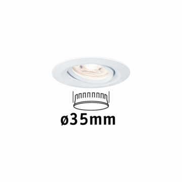 Paulmann LED Einbauleuchte Nova Mini Coin Einzelleuchte schwenkbar  rund 66mm 15° Coin 4W 310lm 230V  2700K Weiß matt