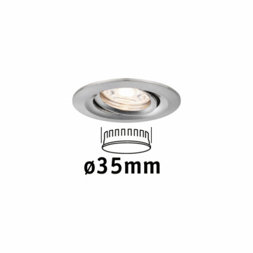 Paulmann LED Einbauleuchte Nova Mini Coin Einzelleuchte schwenkbar  rund 66mm 15° Coin 4W 310lm 230V  2700K Eisen gebürstet