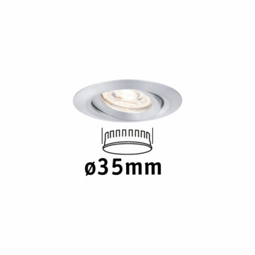 Paulmann LED Einbauleuchte Nova Mini Coin Einzelleuchte schwenkbar  rund 66mm 15° Coin 4W 310lm 230V  2700K Alu gedreht