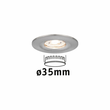 Paulmann LED Einbauleuchte Nova Mini Coin Einzelleuchte starr IP44 rund 65mm  Coin 4W 310lm 230V  2700K Eisen gebürstet