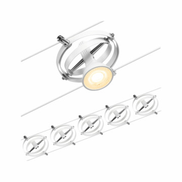 Paulmann CorDuo Seilsystem Cardan Basisset GU5.3  max. 5x10W   230/12V Weiß matt#Chrom
