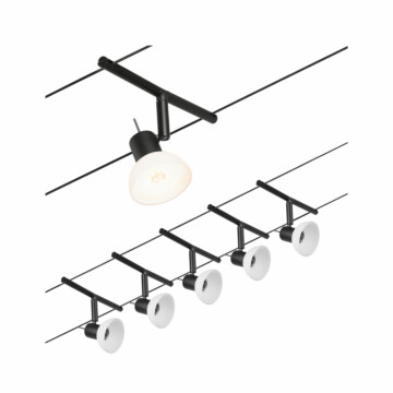 Paulmann CorDuo Seilsystem Sheela Basisset GU5.3  max. 5x10W   230/12V Schwarz matt#Chrom