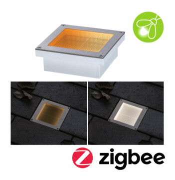 Paulmann LED Bodeneinbauleuchte Smart Home Zigbee 3.0 Brick  insektenfreundlich IP67 eckig 100x100mm Tunable Warm 1W 18lm 230V Edelstahl Edelstahl