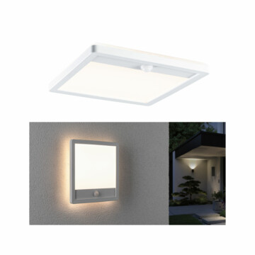 Paulmann LED Außenpanel Lamina Backlight Bewegungsmelder seewasserresistent IP44 eckig 250x47mm 3000K 14.5W 950lm 230V  Weiß Kunststoff