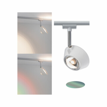 Paulmann URail LED Schienenspot Sabik Einzelspot  800lm / 390lm 9 / 1x4W 2700K dimmbar 230V Weiß matt#Chrom matt