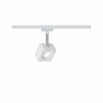 Paulmann URail LED Schienenspot Cube Einzelspot  540lm 8W 2700K dimmbar 230V Weiß#Chrom