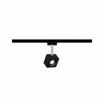 Paulmann URail LED Schienenspot Cube Einzelspot  540lm 8W 2700K dimmbar 230V Schwarz matt#Chrom