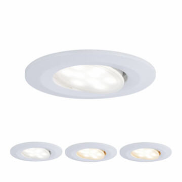 Paulmann LED Einbauleuchte Calla  schwenkbar IP65 rund 90mm 30°  5W 400lm 230V  White Switch Weiß matt