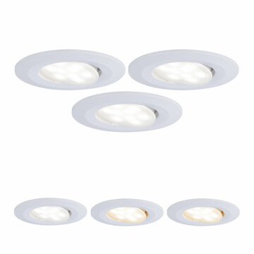 Paulmann LED Einbauleuchte Calla Basisset schwenkbar IP65 rund 90mm 30°  3x5W 3x400lm 230V  White Switch Weiß matt