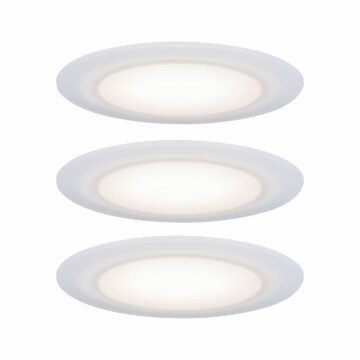 Paulmann Premium LED Einbauleuchte Suon Basisset  IP44 rund 90mm   3x5W 3x450lm 230V dimmbar 2700K Satin#Weiß