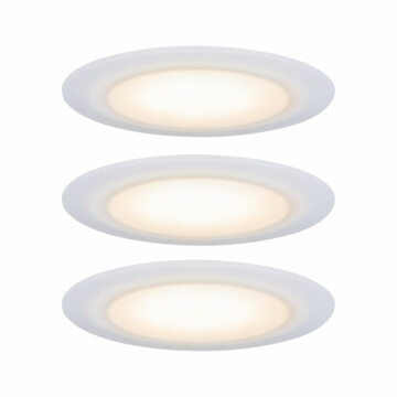 Paulmann Premium LED Einbauleuchte Dim to Warm Suon Basisset  IP44 rund 90mm   3x5W 3x450lm 230V dimmbar Dim to warm Satin#Weiß