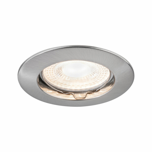 Paulmann Premium Einbauleuchte   IP44 rund 79mm  GX5.3 max. 50W  230/12V dimmbar  Eisen gebürstet