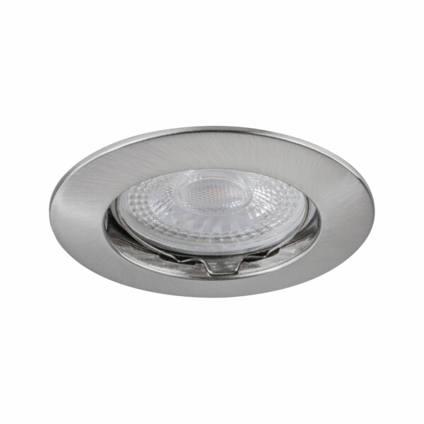 Paulmann Premium Einbauleuchte   IP44 rund 79mm  GX5.3 max. 50W  230/12V dimmbar  Eisen gebürstet